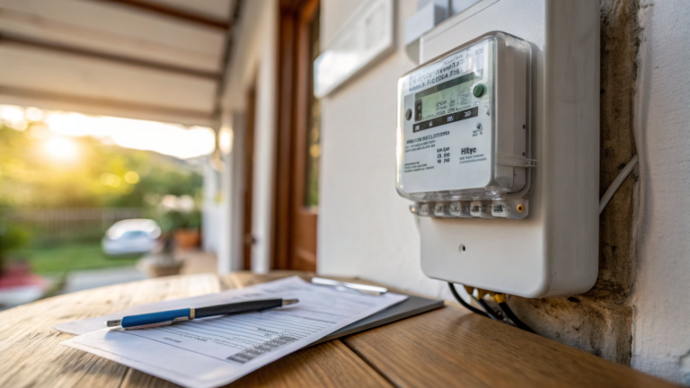 Compteur électrique Linky et facture EDF illustrant le prix du kWh en 2026